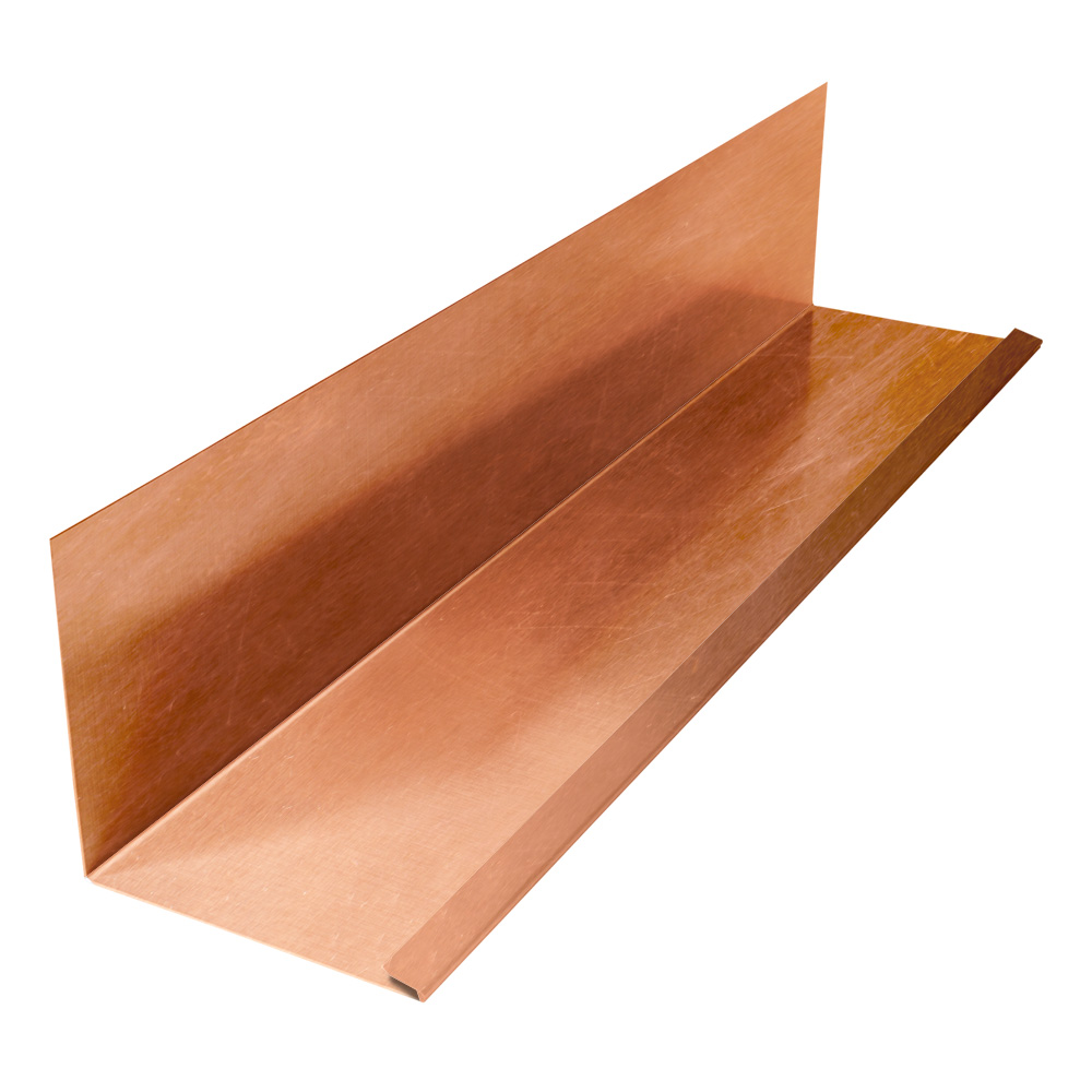 Wandanschlußblech mit 1 Falz aus Kupfer