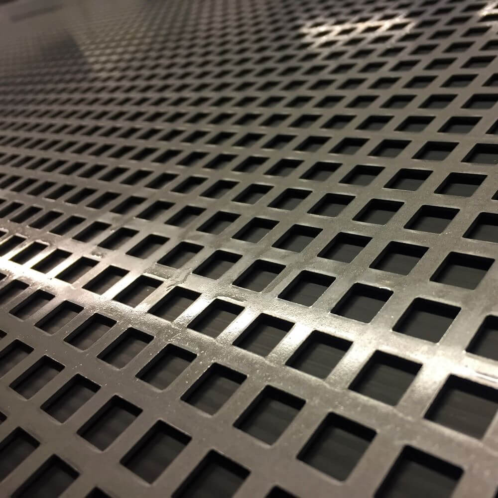 Blechzuschnitt aus Stahl Lochblech, Quadratloch 10 mm - Stärke 1,50 mm