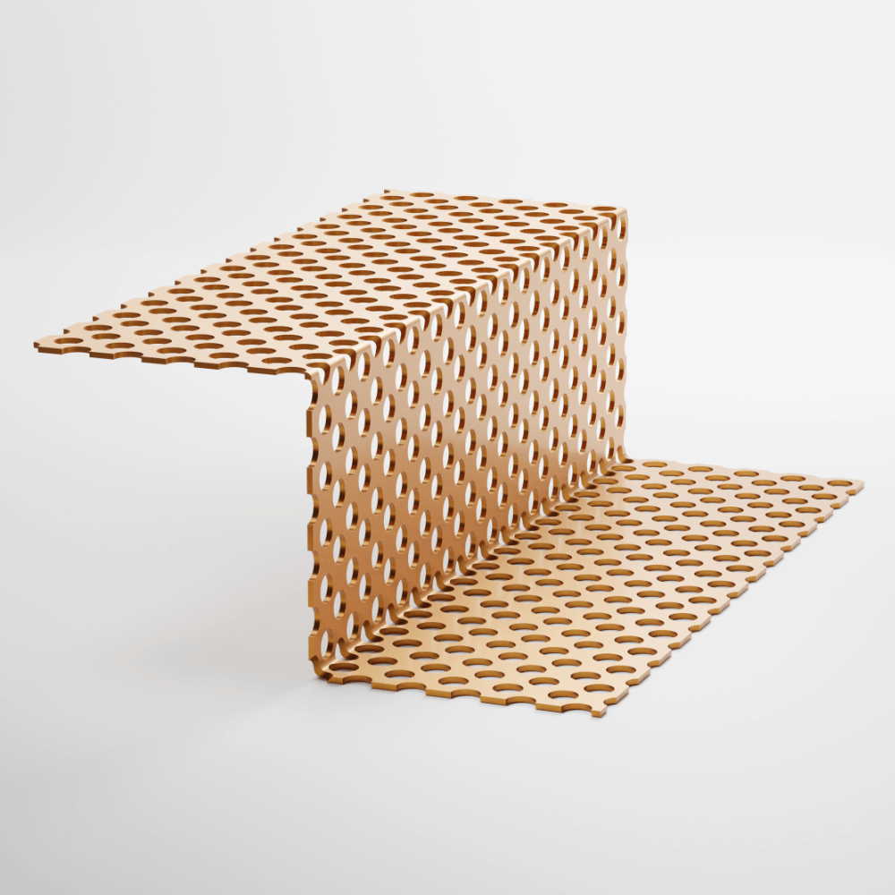 Z-Profil aus Kupfer Lochblech, Rundloch 5 mm - Stärke 0,70 mm