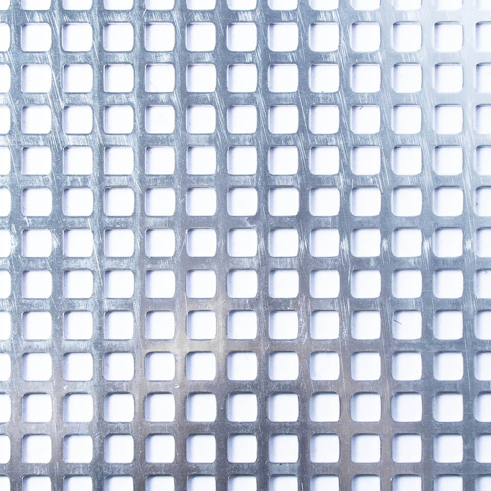 Blechzuschnitt aus Aluminium Lochblech, Quadratloch 10 mm (Tlg 15mm)  - Stärke 1,0 mm