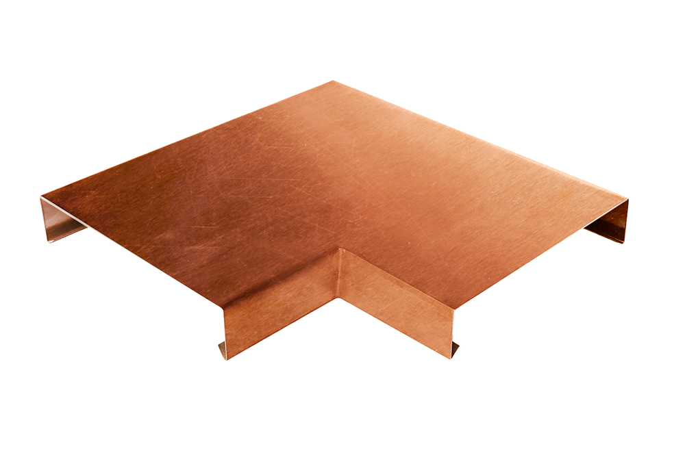 Mauerabdeckung 90° Ecke aus Kupfer