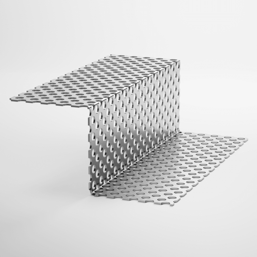 Z-Profil aus Stahl Lochblech, Rundloch 5 mm - Stärke 1,00 mm