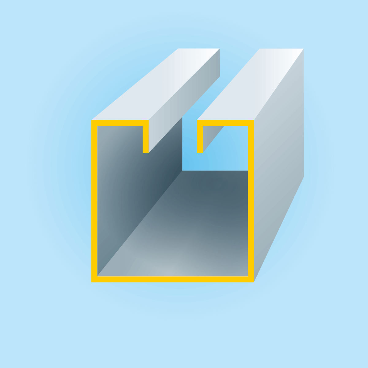 C-Profil mit Rückkantung aus Edelstahl - Stärke 0,5 mm