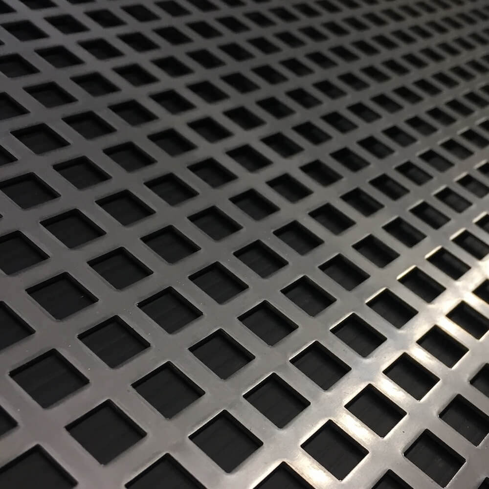 Blechzuschnitt aus Edelstahl Lochblech, Quadratloch 10 mm - Stärke 1,50 mm