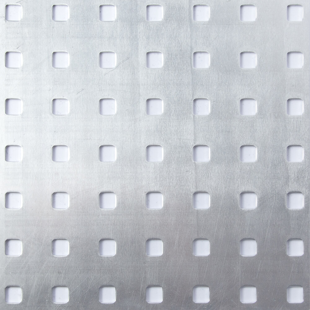 Blechzuschnitt aus Aluminium Lochblech, Quadratloch 10 mm (Tlg 30mm)  - Stärke 2,0 mm