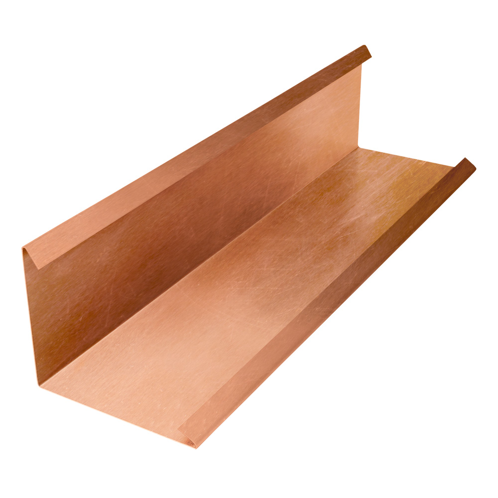 Wandanschlußblech mit 2 Falze aus Kupfer